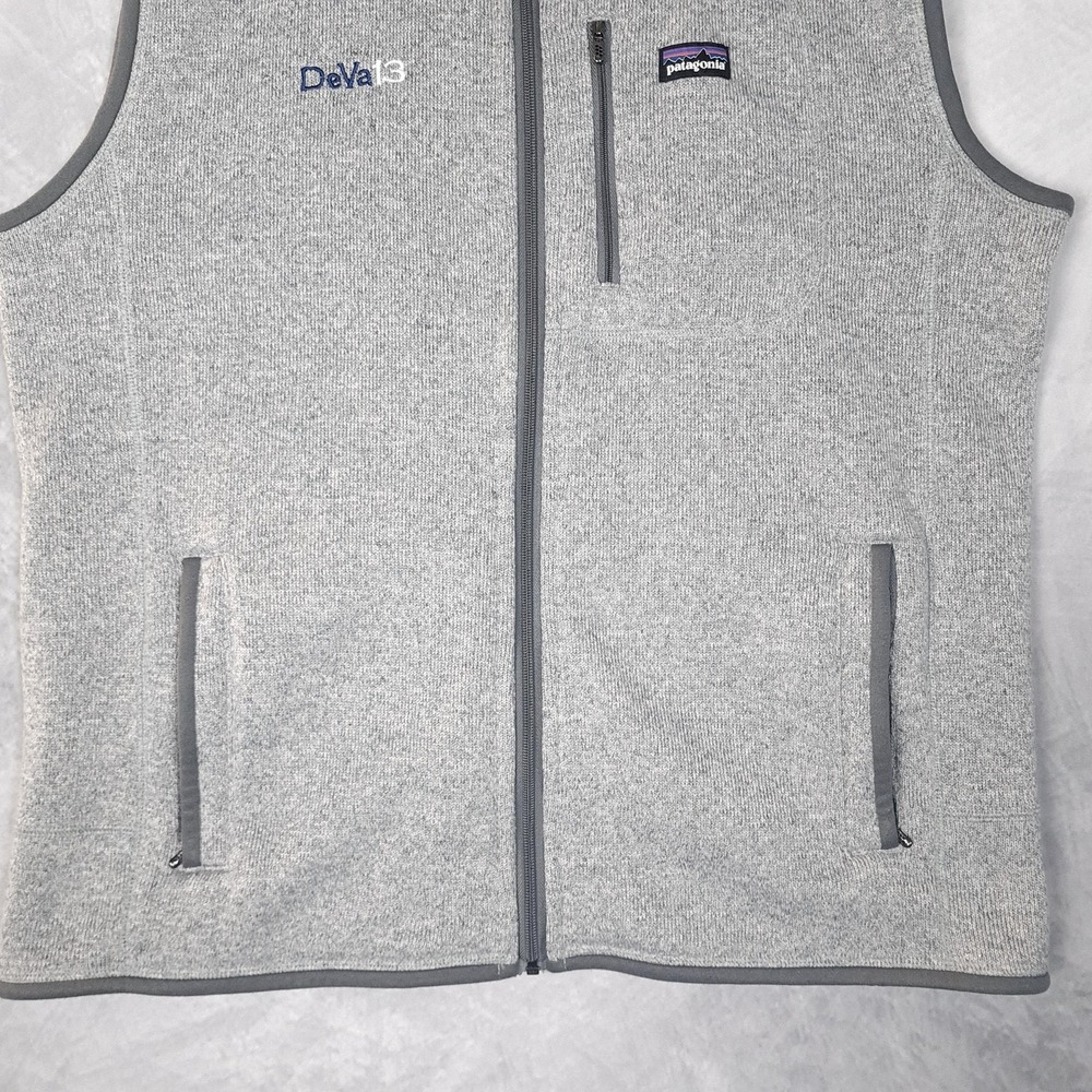 Patagonia Better Sweater Vest Mens XL Gray Heather Fleece Full Zip DeVa13 Logo - Picture 8 of 15